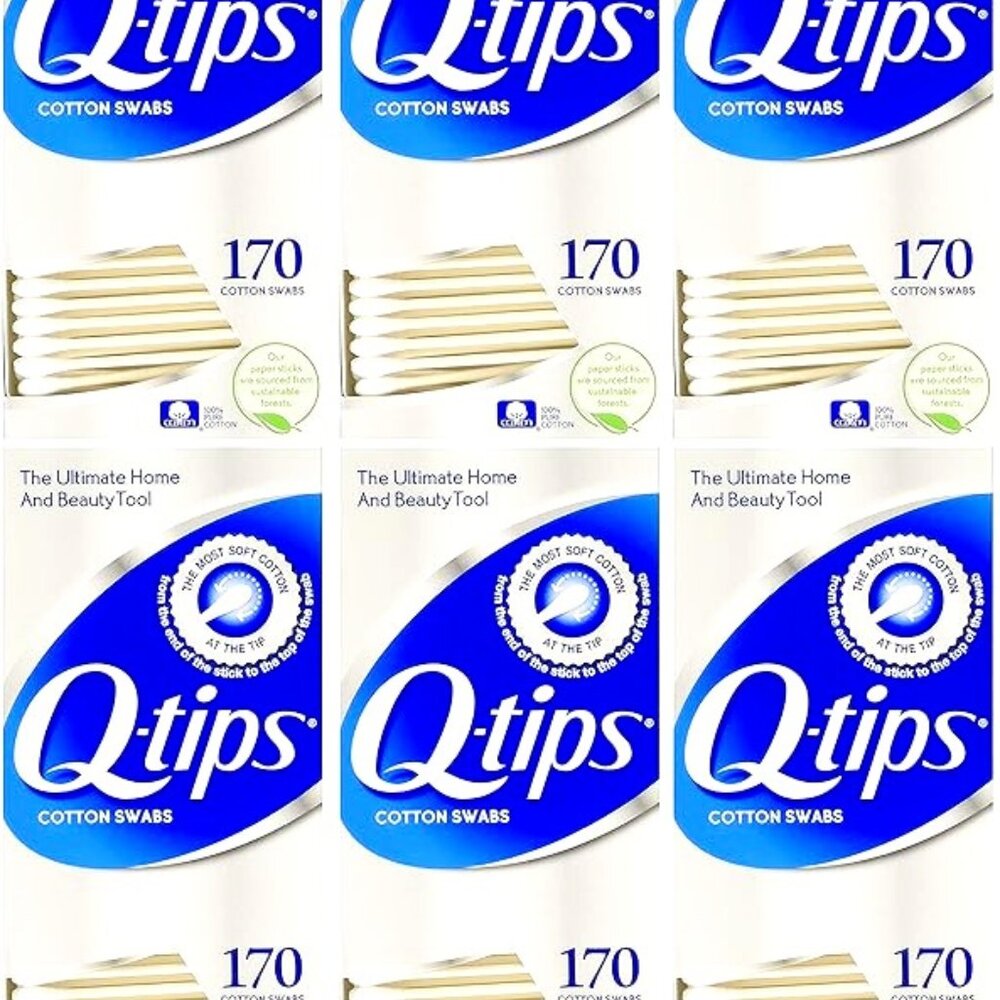 Q-Tips Cotton Swabs 6 pack of 170 count boxes